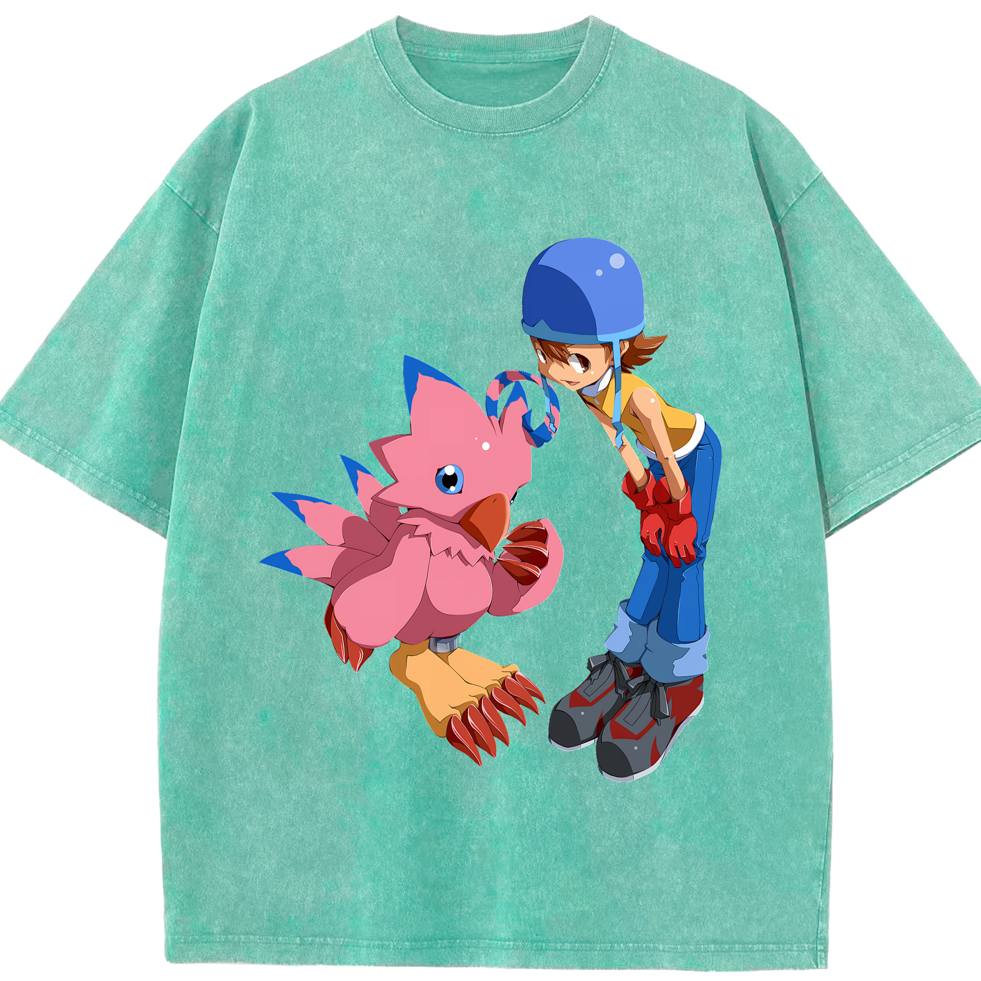 （画像用） Digimon デジタルモンスター/デジモン 綿100% ヴィンテージ風 半袖Tシャツ（フロントプリント）